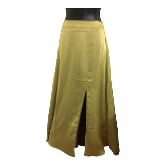 Sincerly Jules Dresses & Skirts - Sincerely jules olive green satin look banded waist skirt size medium new